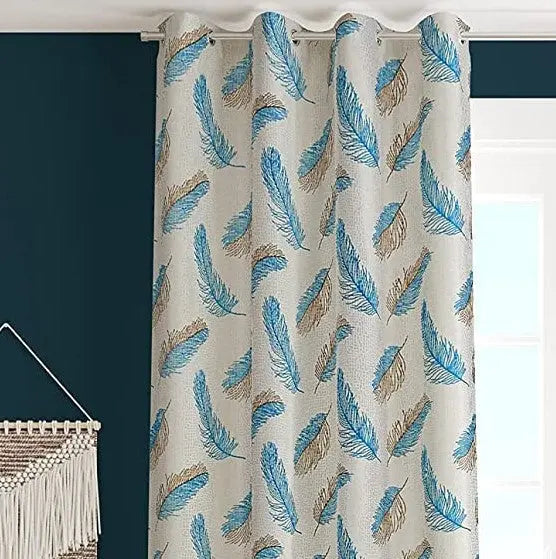 Printed Polyester Window & Door Curtains, Pack of 2pcs Vedartah