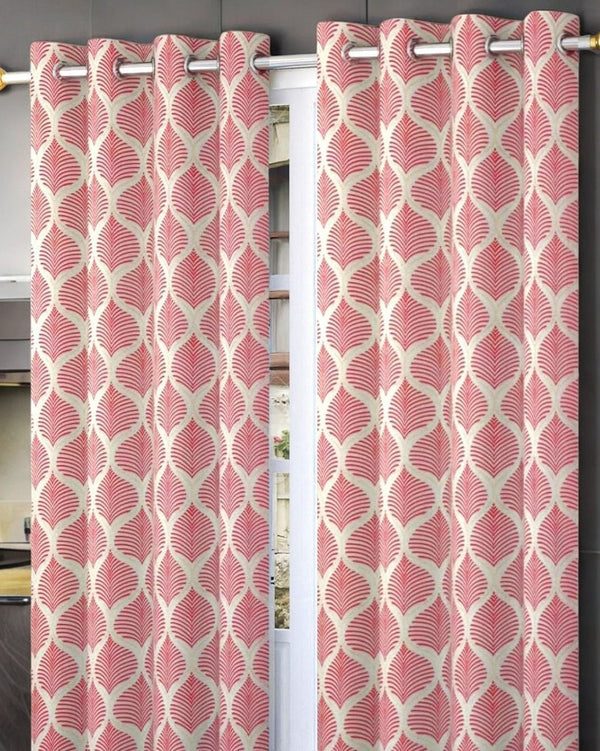 Printed Polyester Semi-Transparent Door Curtains, Set of 2 Pcs My Store