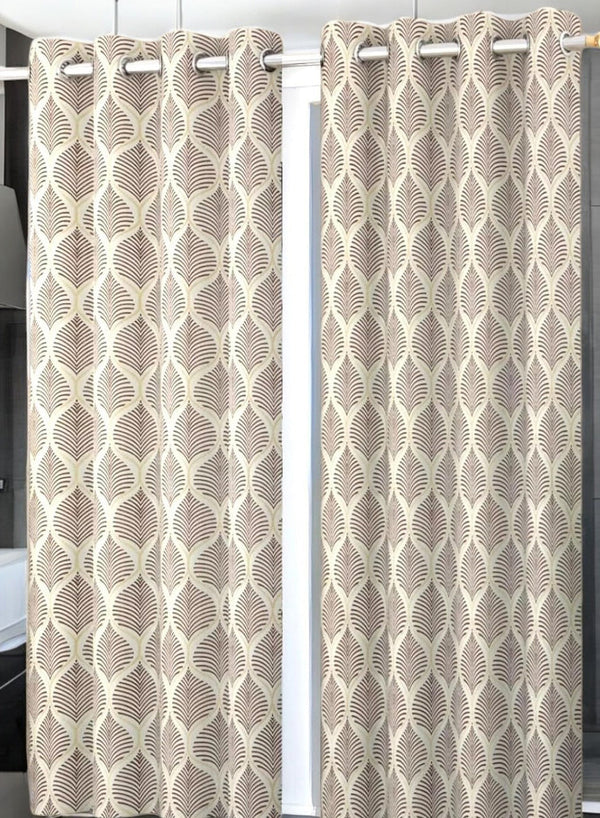 Printed Polyester Semi-Transparent Door Curtains, Set of 2 Pcs My Store