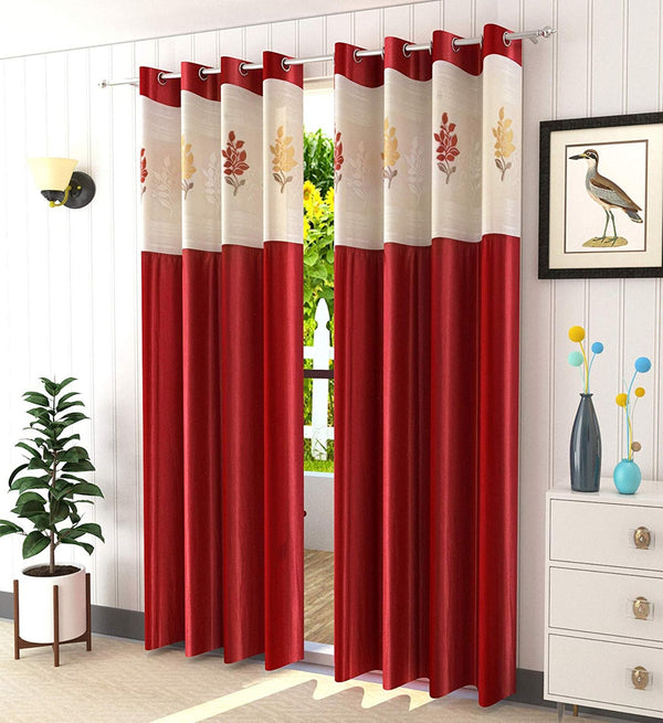 Net Patch Stylish Polyester Curtains for Home Decor, Pack of 2pcs My Store