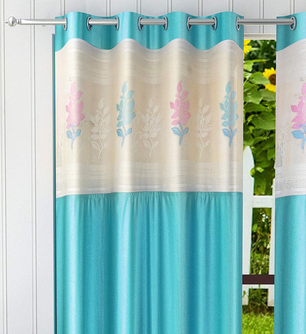 Net Patch Stylish Polyester Curtains for Home Decor, Pack of 2pcs My Store