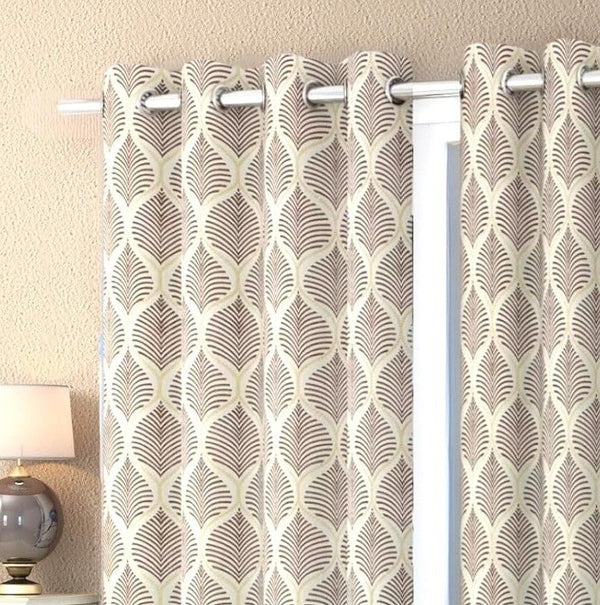 Printed Polyester Semi-Transparent Door Curtains, Set of 2 Pcs My Store