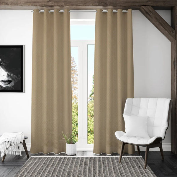 Off White Blackout Emboss Door Curtain My Store