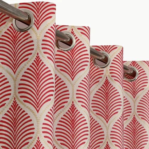 Printed Polyester Semi-Transparent Door Curtains, Set of 2 Pcs My Store