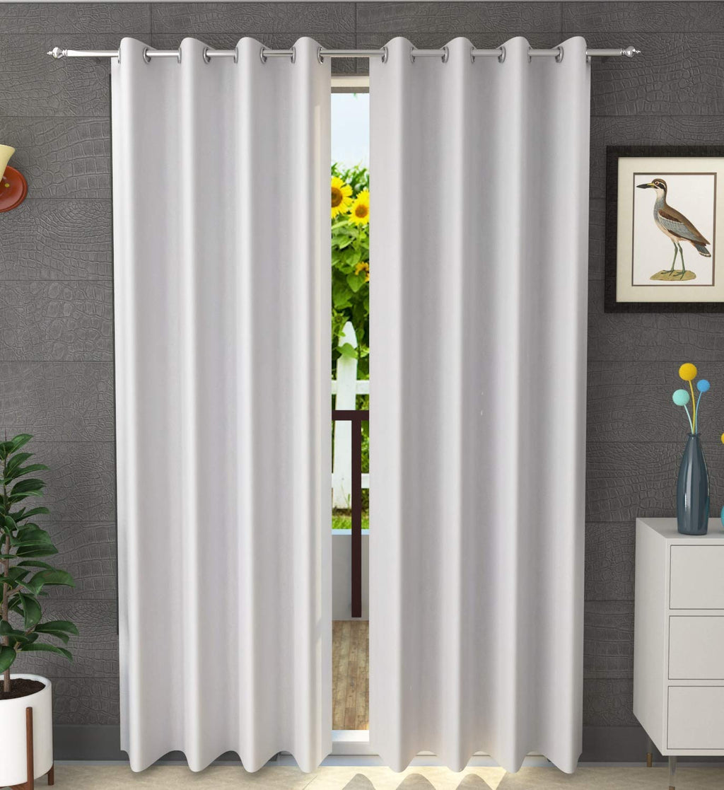 White Plain Room Darkening Blackout Door Curtain, Pack of 2 My Store